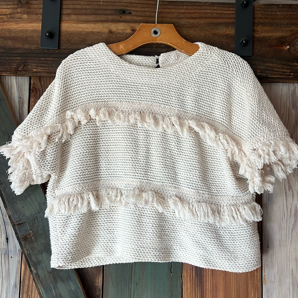 Crop Ruffled Sweater Top